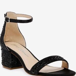 NWT Blue by Betsey Johnson Mari Rhinestone Block Heel Dress Sandals